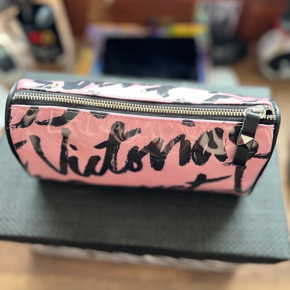 VICTORIA'S SECRET LARGE PINK SIGNATURE LOGO BEAUTY COSMETIC TRAVEL CASE BAG - Picture 6 of 13